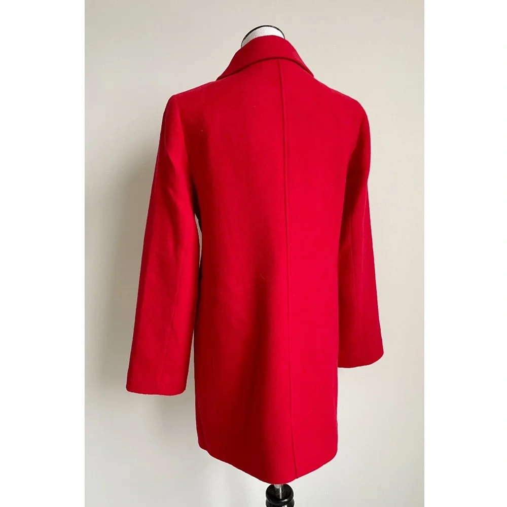 J. Crew Double-Breasted Red Wool Coat - Picture 5 of 12